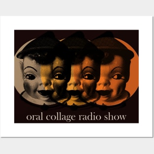 Orange Elf Heads II - White | Oral Collage Radio Show Posters and Art